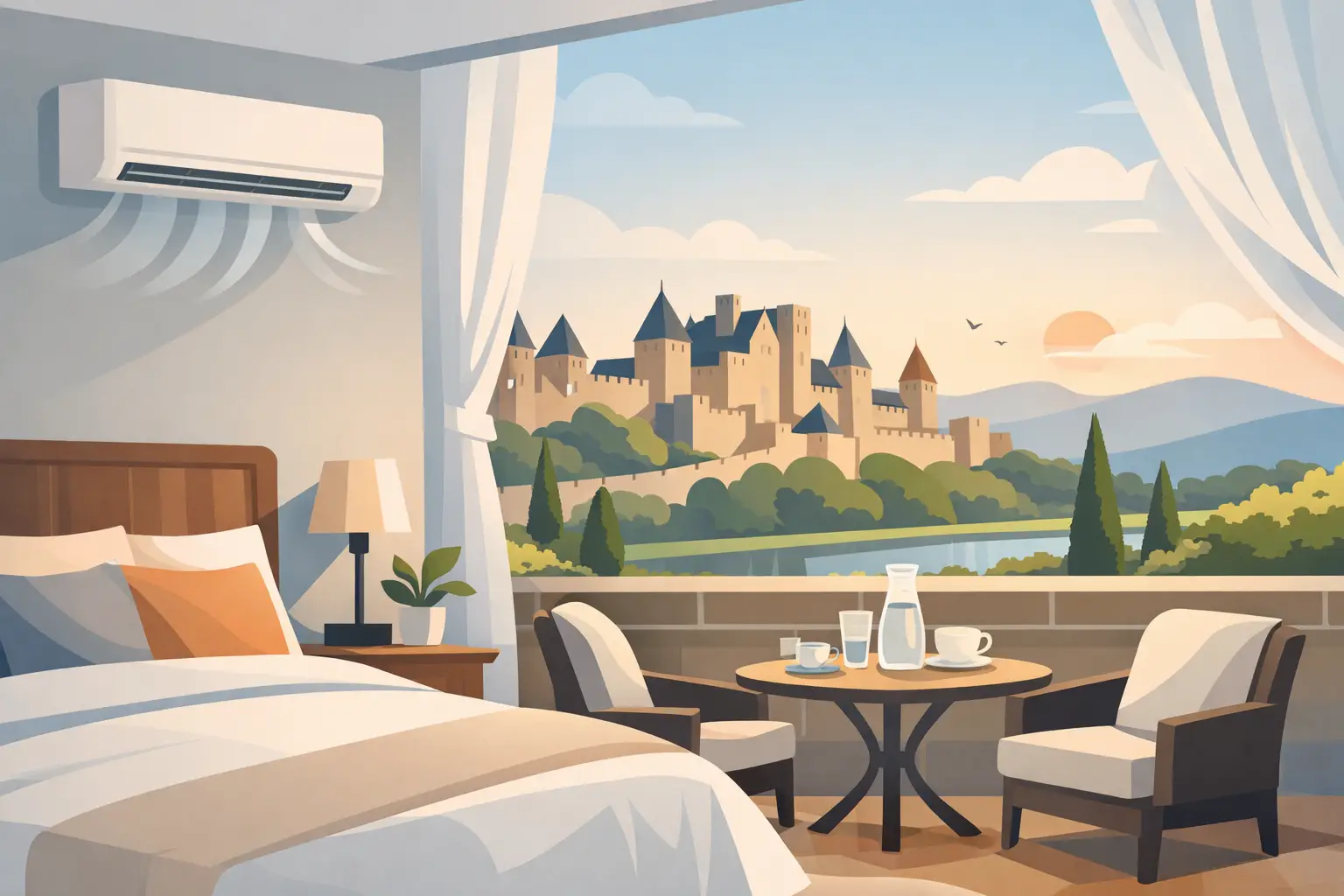Air Conditioned B&B Carcassonne for Quiet Stays