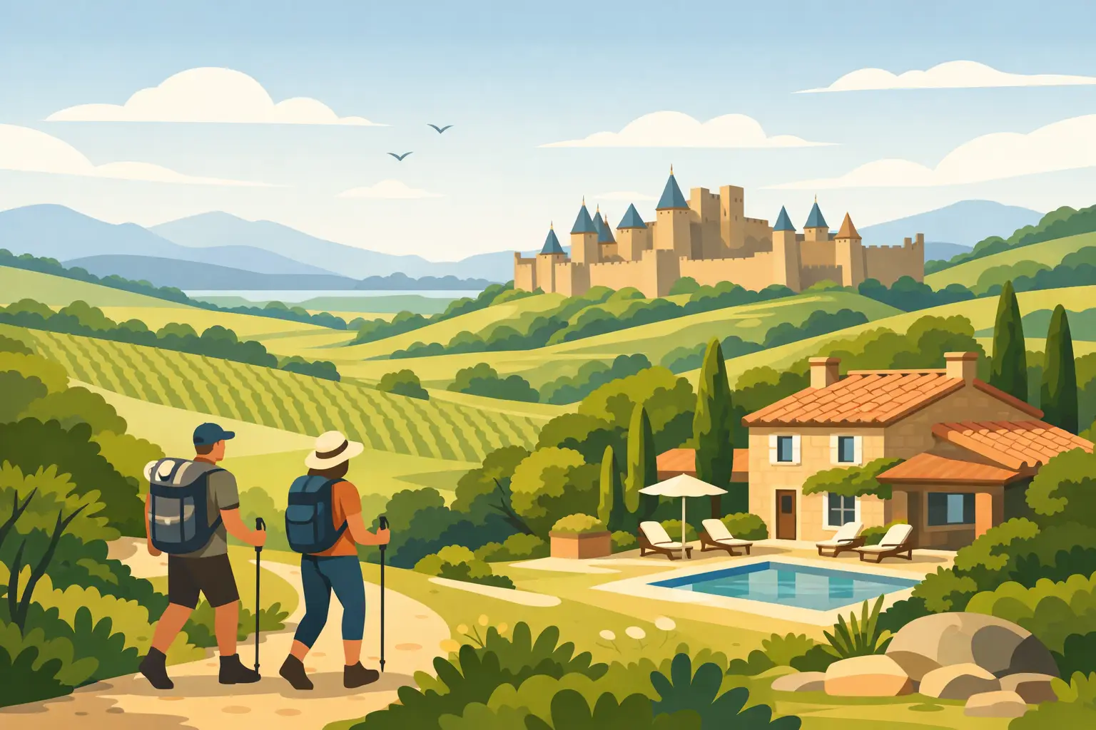 Walking Holiday Accommodation Near Carcassonne